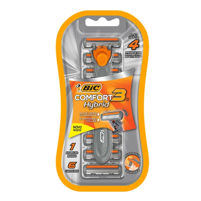 BIC Barbeador Confort 3 Hybrid C/1 + 6 cargas - Imagem 1