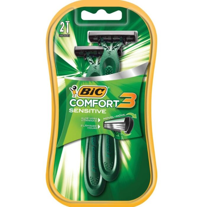 214577 BIC Barbeador Comfort 3 Sensível C/2 - Imagem 1