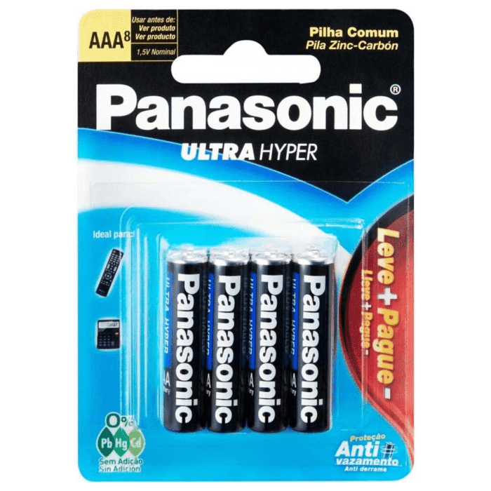 7571 Pilha Panasonic Palito Comum AAA C/8 - Imagem 1