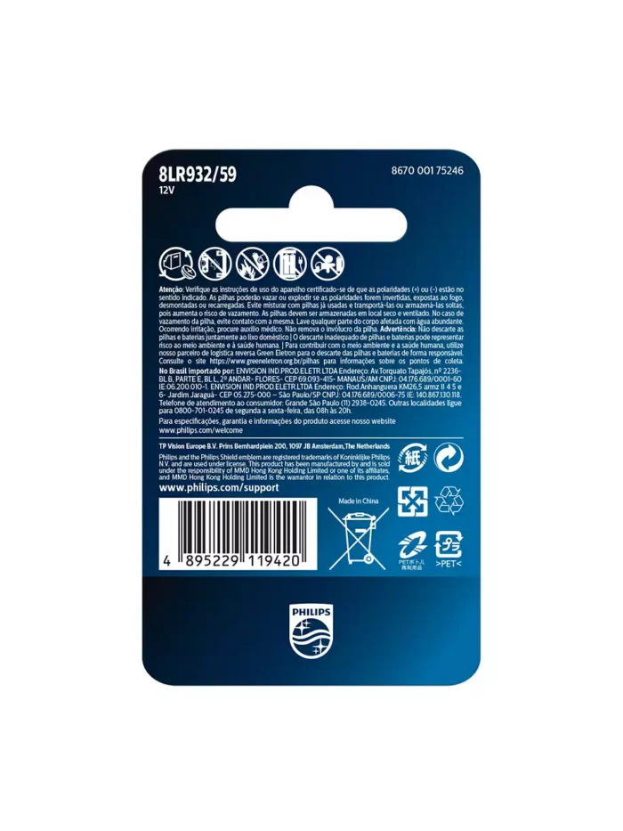 Bateria Philips 12V Alcalina C/ 1 unidade - Imagem 2