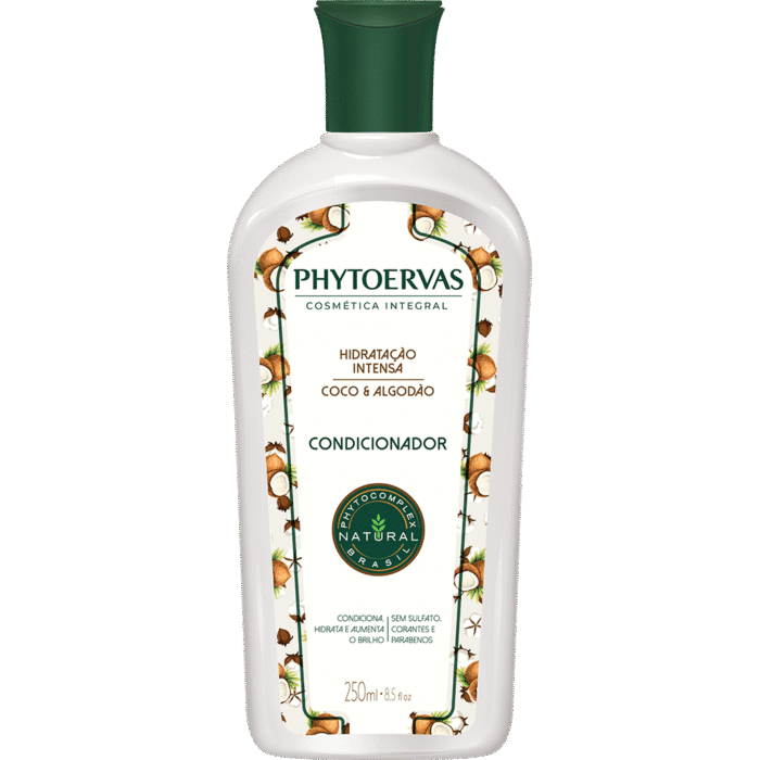condicionador-hidratacao-intensa-coco-e-algodao-phytoervas-250ml Condicionador PHYTOERVAS Hidratação Intensa 250 ml - Imagem 1