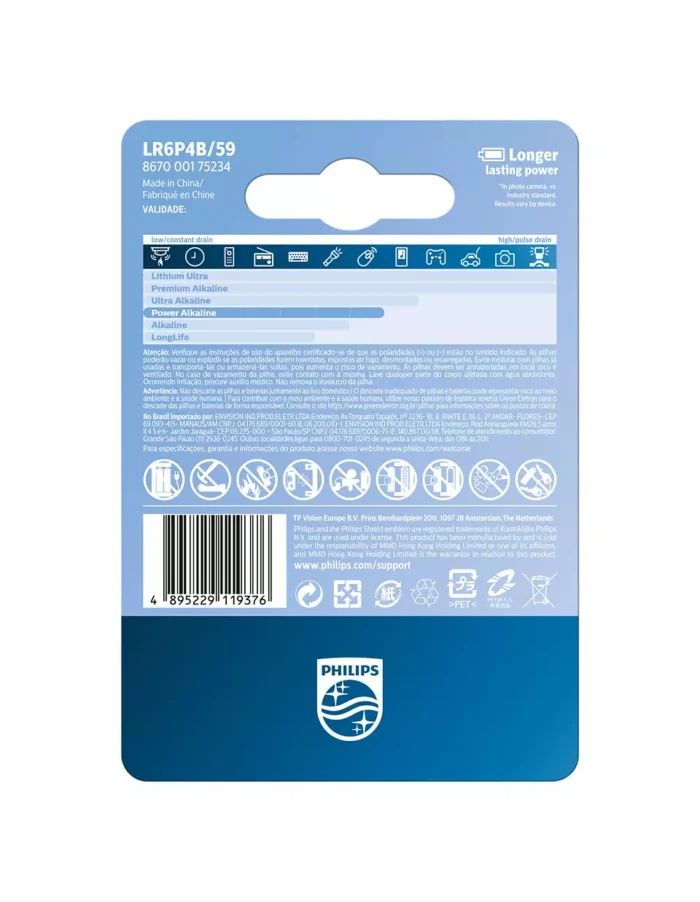 Pilha Alcalina AA Philips C/ 4 - Imagem 3