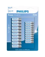 Pilhas Alcalinas Philips AA e AAA c/ 20 unidades