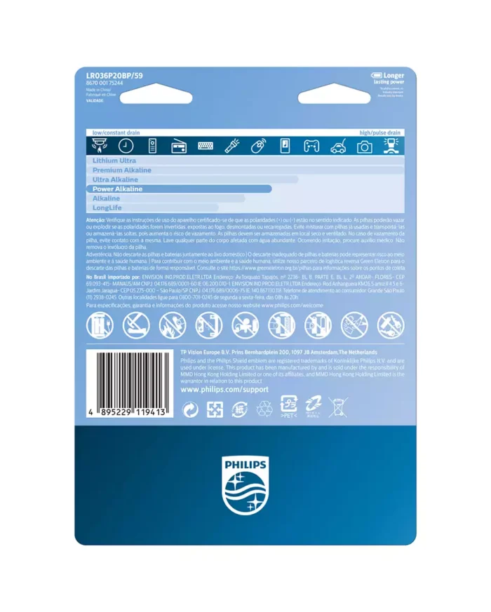 Pilhas Alcalinas Philips AA e AAA c/ 20 unidades - Imagem 2