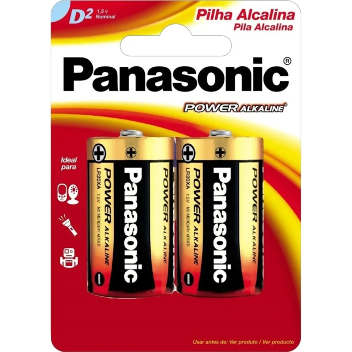 Pilha D Panasonic alcalina c/2 - Imagem 1