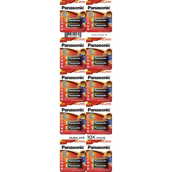 1 (18) Pilha Panasonic AA Alcalina C/20 un - Imagem 1