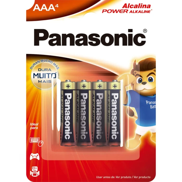 Pilha Panasonic AAA alcalina c/ 4 - Imagem 1