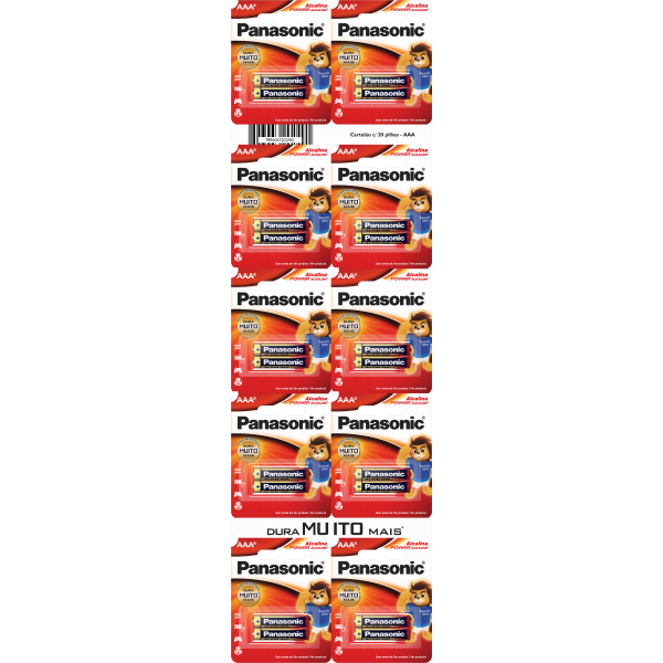 pilha-alcalina-panasonic-palito-aaa-c20-pilhas (1) Pilha Panasonic AAA Alcalina c/ 20 un - Imagem 1