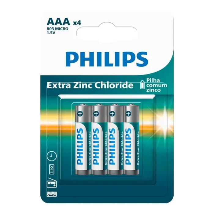 243610-800-800 Pilha Zinco Philips AAA C/4 - Imagem 1