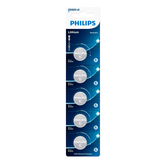 345802 Bateria Philips CR 2032 C/5 - Imagem 1
