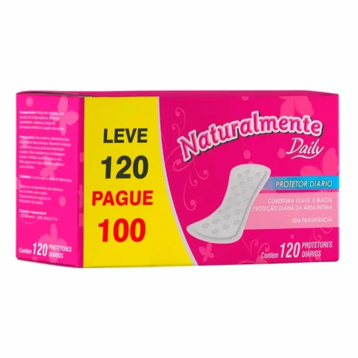 44208 Protetor Diário Naturalmente Daily 120un Evergreen - Imagem 1