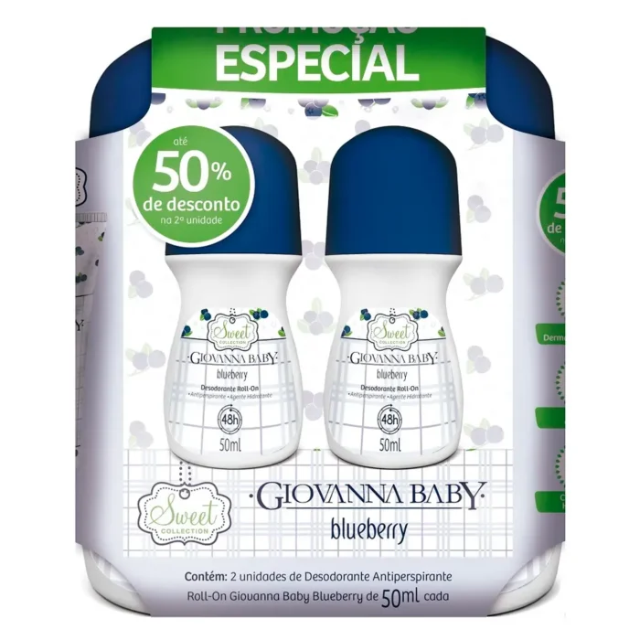 813562-kit-desodorante-giovanna-baby Kit Desodorante Antitranspirante Roll-On Giovanna Baby Bluberry 48h 50ml 2 unidades - Imagem 1