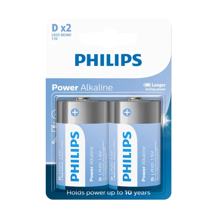 Pilha D Philips Alcalina C/2 - Imagem 1