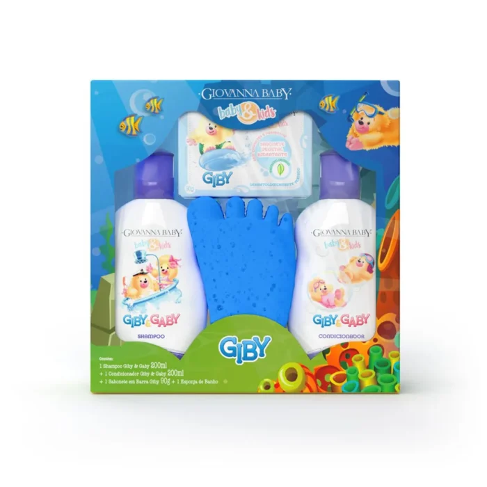 Kit Infantil Giovanna Baby Giby Hora Do Banho Azul - Imagem 1