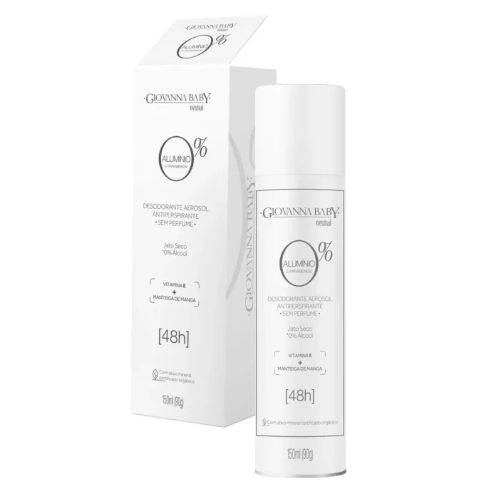 Mockup-ZEROaluminioNeutral Desodorante Aerosol Giovanna Baby 0 Alumínio Neutral 150ml - Imagem 1