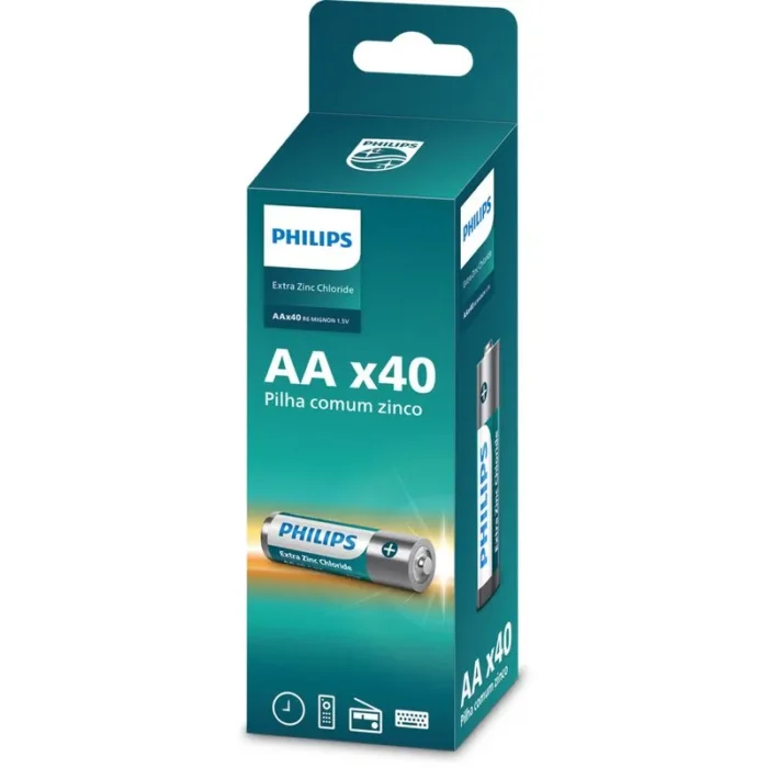 Pilha Philips AA C/40 - Imagem 1