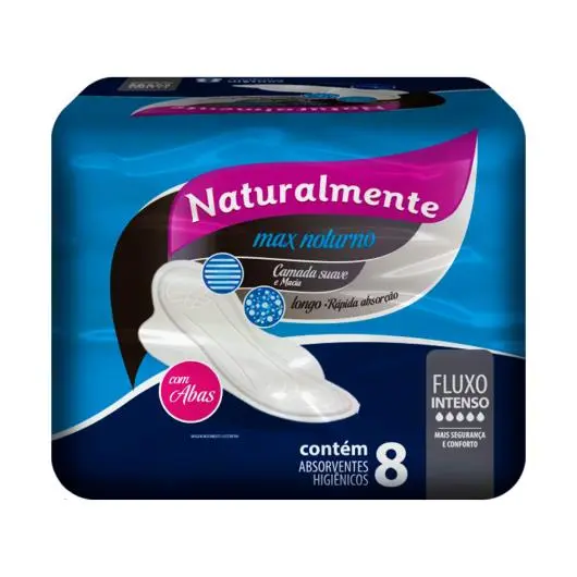 Absorventes Naturalmente Max Noturno C/Abas C/60 pct - Imagem 1